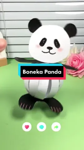 Boneka Panda Dari kertas #mainan #kreatif #kerajinantangan #mainankertas #paperarttutorial #mainanseru #serunyabelajar #papercraft  #panda #handcrafts 