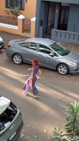 Back on the streets of Sydney #rollerskater #fantasy #70sfashion  #skating #jumpsuit 