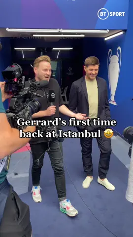 Steven Gerrard back at the Atatürk Olympic Stadium for the first time since the 2005 Cahmpions League final 💫 #ucl #uclfinal #championsleague #liverpool #lfc #gerrard #btsport #istanbul #reds
