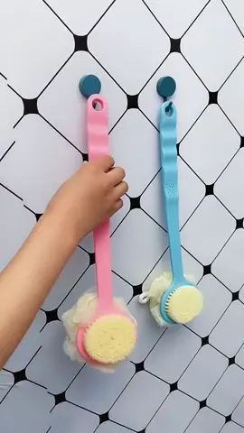2-in-1 long handle shower brush, much more comfortable bath