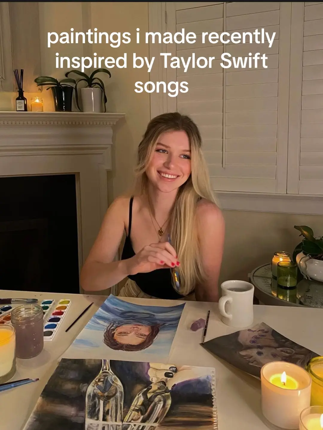 I’m in my painting era 🎨🤍 #art #painting #taylorswift #taylorswiftart 