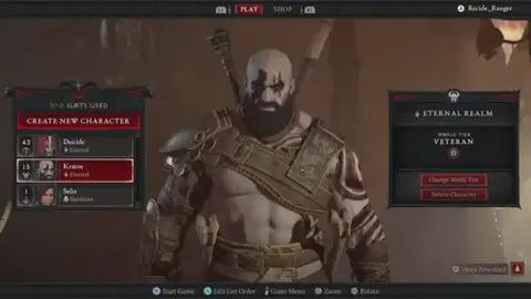 How to make the best kratos in diablo 4 #diablo4 #kratos #rpg #gaming #godofwar #best #video games #cosmetic #transmog #charactercreation #customize #crossover