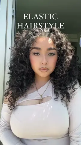 Obsessed with this hairstyle lately😩 #elastichairstyle #elastichair #curlyhairstyles #curlyhairtutorial 