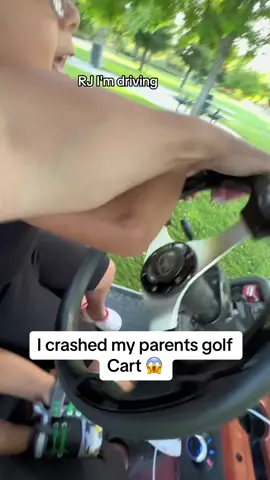 My mom went flying out!! 😱 #golf #golfcart #funnyvideos #funny #accident #lol #fyp #foryourpage #viral #parentsoftiktok 