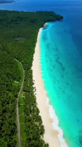 Experience the hypnotic beauty of 📍 Pantai Mandel, Banggai Kepulauan, Sulawesi Tengah The beach, the ocean, the jungle, the sky. They go on forever. The colours are perfect. Undisturbed. Infinite. @mickwagey  understands. #indonesia🇮🇩 #tiktoktravel #travelgoals #fyp