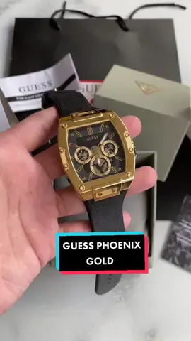 Guess Phoenix Multifunction Quartz Watch Gold Tone Case Black Genuine Leather/Silicone GW0202G1😘😘😘 #dw #guess #fossil #jamtangan #watches #original #legit #fashion #fyp #fyppppppppppppppppppppppp #viral #viralmalaysia #likeforfollow #likeforlike #malaysia #revealauthentic 