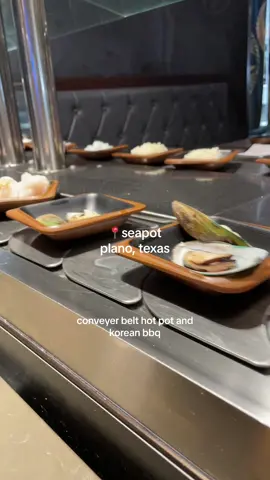 go try this new ayce kbbq/hotpot: seapot in plano tx #dallasfood #dallashiddengem #fyp #ayce #hotpot #aycehotpot #seapot  #foryoupage #foodtiktok #dallashotspots #hotpot #conveyorbelt #hotpotconveyorbelt 