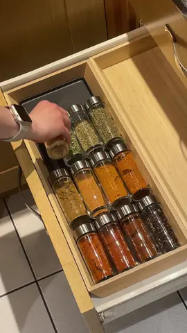 Create my spice drawer with me! All items from Ikea! Will be adding some pretty labels soon! 🌶️🥰 #organization #CleanTok #ikea #organisation 