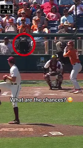 Baseball hit the camera 😯 #baseball #swing #camera #ncaa #accident 
