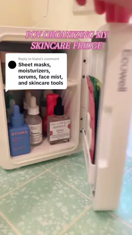 Replying to @kiana   It looks so cute! Thank you for your suggestions!!     💗💗💗 #fyp #skincare #skincarefridge #byoma #theordinary #glowrecipe #glossier 