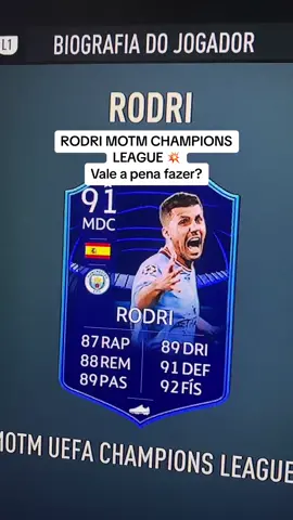 RODRI MOTM CHAMPIONS LEAGUE 💥 Será que vale a pena fazer? Descobre tudo neste video! #fifa23 #fifa23ultimateteam #fifa23packs #fy #fyp #tots  #rodri #championsleague