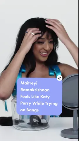 Trying #clipinbangs made #MaitreyiRamakrishnan felt like #KatePerry in the early 2010s 👏 #neverhaveieverseason4 #maitreyiedit 