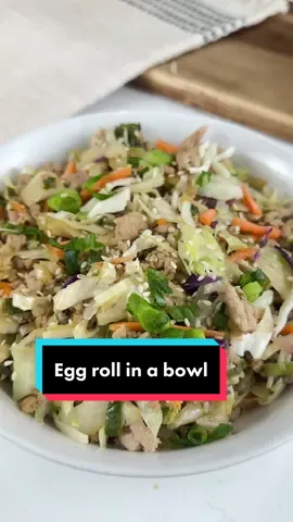 Say “YUM” if you would eat this 10-Minute Egg Roll in a Bowl! 😋  This meal is so quick, easy & delicious that everyone should try it atleast once! You can also swap out the pork for any ground meat 👍 Ingredients: 24 oz ground pork 16 oz Cole slaw 1 cup chopped green onion  1/2 cup soy sauce  1 TBSP rice vinegar  1 tsp ground ginger 1 tsp garlic powder  Instructions: 1. Cook your ground pork on medium heat until it browns.  2. Add remaining ingredients and cook to your preferred tenderness. Macros: recipe makes 6 servings  Calories: 292 Fat: 22g Protein: 20g Net carbs: 3.5g Fiber: 1.6g Fun fact: I cooked for Ana’s family for the first time ever this weekend and this was my go to because I knew I couldn’t mess it up 😅 Luckily everyone loved it 🙏