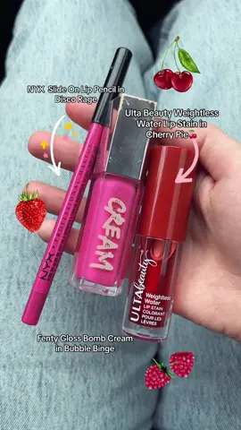 Lip combo of the day 💕🍒 #sephorafavorites #ultabeauty #fentycreamlipgloss #fentybeauty #ultafinds2023 
