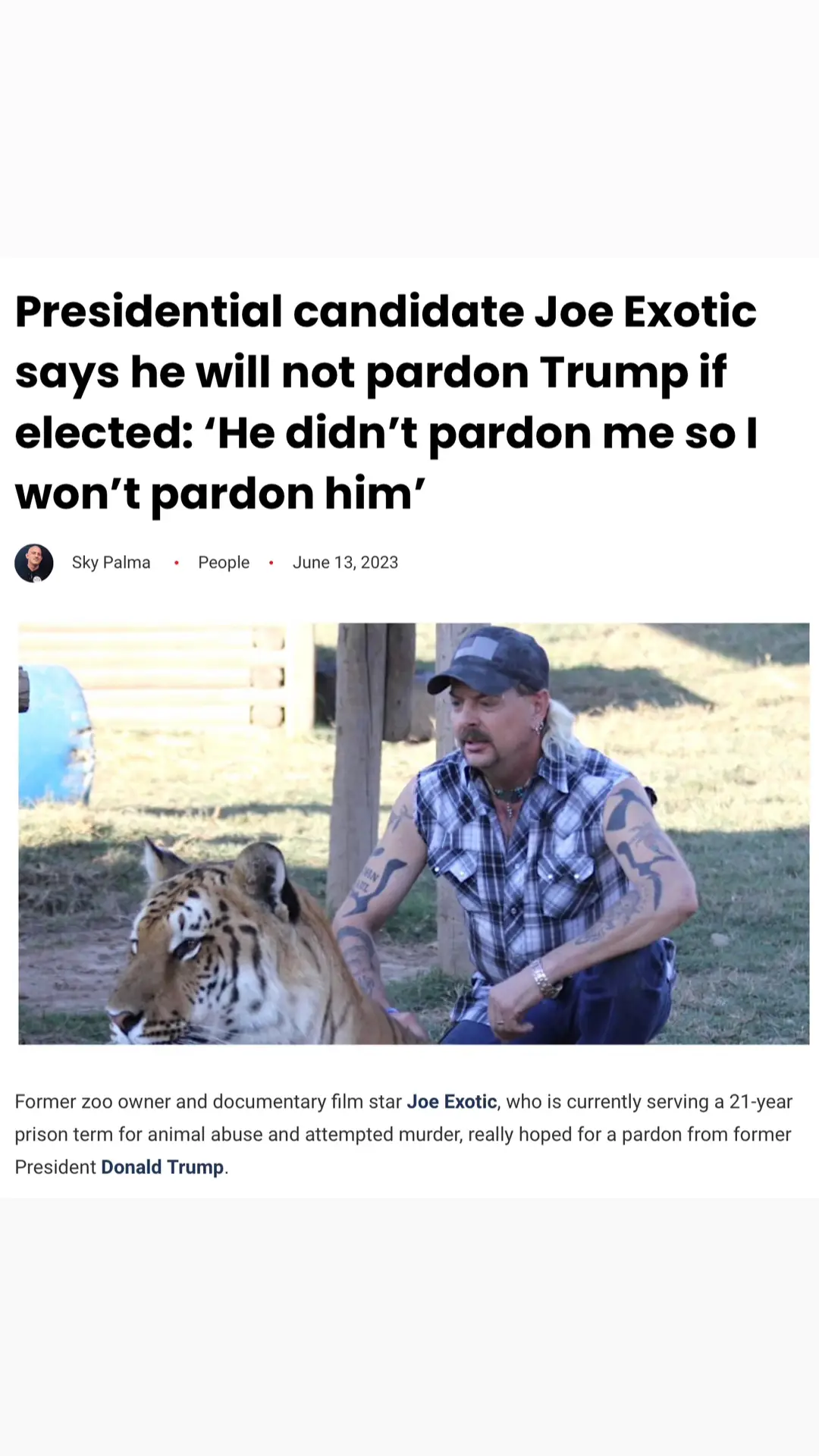 #joeexotic #tigerking #trump #pardon #tigerkingneverforgets #trumpindictment 