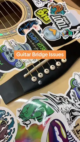 Screwed in bridge flaws #guitartok #fyp #guitarmaintenance #guitarrepair #guitar 