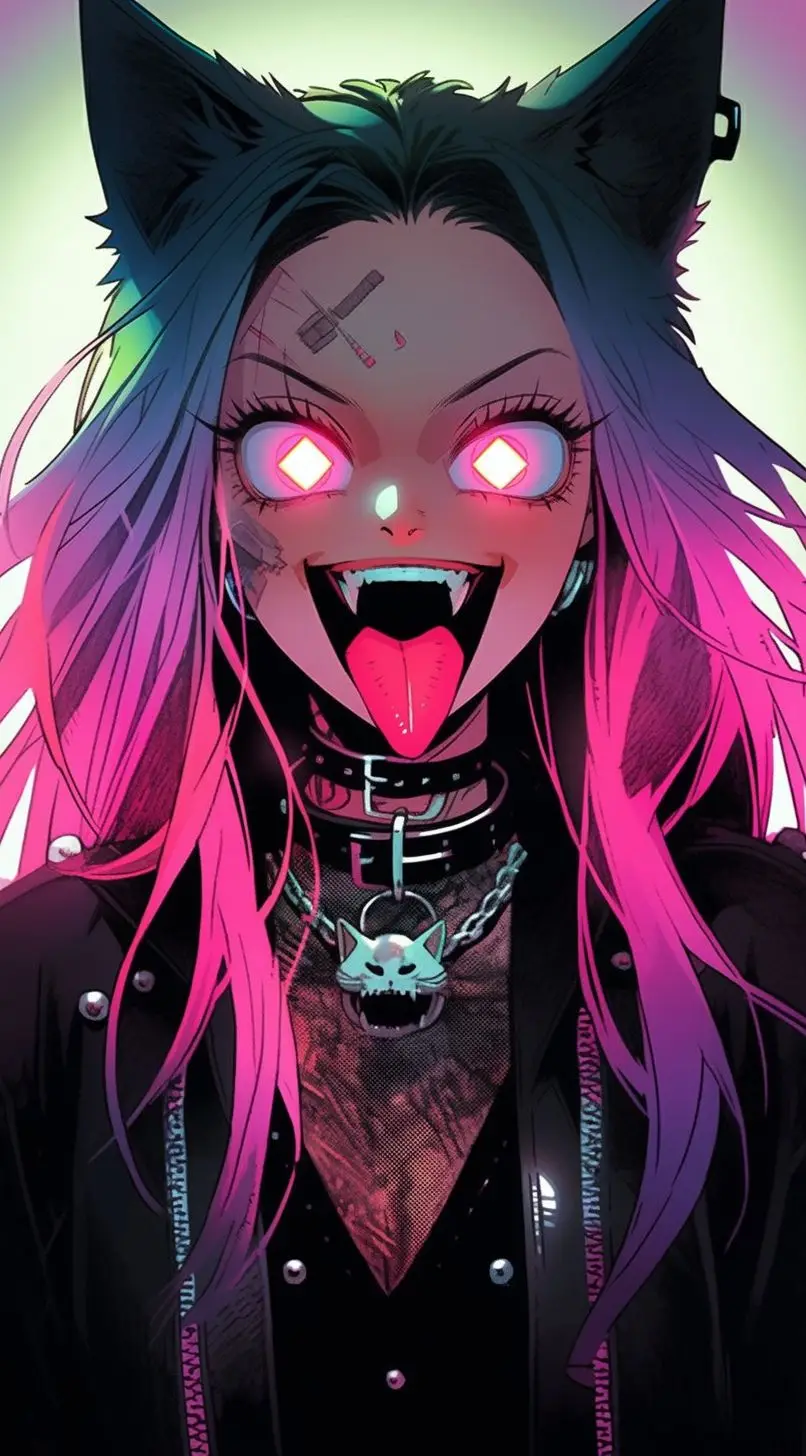 #animecatgirl #animedemongirl #cyberpunkaesthetic #demongirls #anime #animetiktok #waifus❤🛐 #animegirls #ai