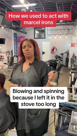 I’m about to pull the marcels back out 💁🏾‍♀️ #marcelirons #oldschoolstylist#90shair#freezecurls#swoopbang#crimpedhair#silkpressdallas#hairtok#flatiron  #blooper#funnyhairstylist#funnyhairvideos#burninghair#dfwhairstylist#silkpress#hair #funatwork 