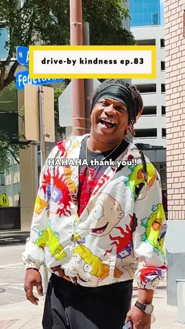his laugh at the end is so contagious 😂💛 / drive-by kindness ep. 83 #drivebykindness #normalizekindness #spreadkindness #bekind #fyp 