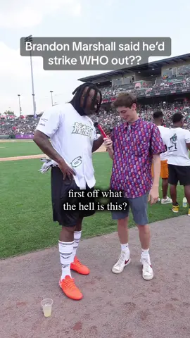 Brandon Marshall was a character to talk to for sure😂easily the most fun we had with any interview on this trip🤣the wide receiver earned 6 pro bowl selections in his 13 year career💯but we think he’d make a pretty good pitcher too🔥😅#MLB #baseball #nfl #football #widereceiver #miketrout #shoheiohtani #strikeout #pitcher #baseballseason