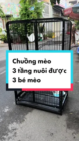 Chuồng mèo nan ống 3 tầng #chuongnuoimeo #chuongchomeo #meo #cat #thucung #chuongmeotang #chuongchomeolapghep  