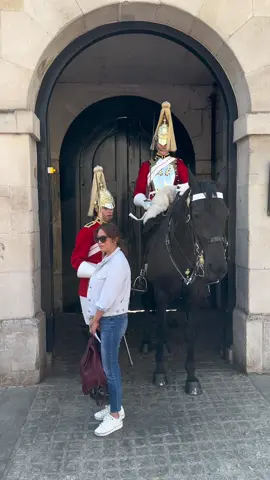 Public told Tourist in King’s Guards Way to go Away #horseguardsparade #viral #kingsguard #fyp #foryou #london 