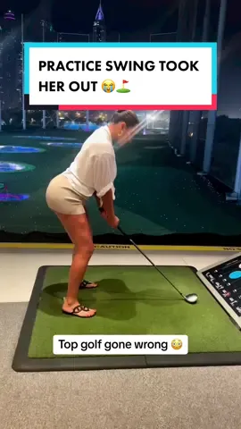 Her sandal did a 360 😭  (via @britaniegrayx/ IG) #topgolf #topgolffail #practiceswing
