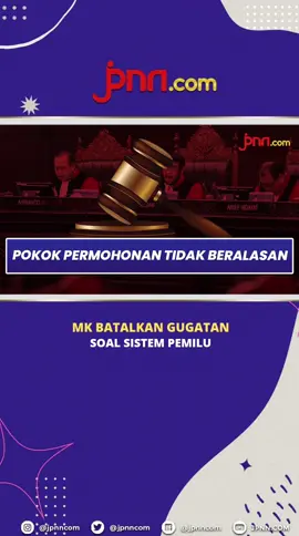 Mahkamah Konstitusi (MK) menolak permohonan uji materi atas sistem proporsional terbuka dalam Undang-Undang Nomor 7 Tahun 2017 tentang Pemilihan Umum (UU Pemilu) yang diajukan enam pemohon. #mk #pilpres2024 #parpol #indonesia #pemilu #fyp #idbreakingnews 