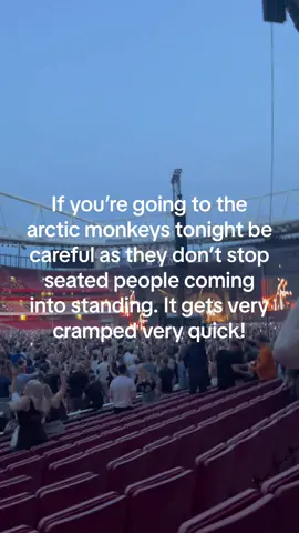 Oh and don’t try to go to the toilet.. it is hell in there #emirates #arcticmonkeys #arcticmonkeyslive #arcticmonkeysconcert 