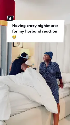 Having crazy nightmares for my husband reaction 😂.  #fyp #pregnancy #nightmares #marriedlife #prank 