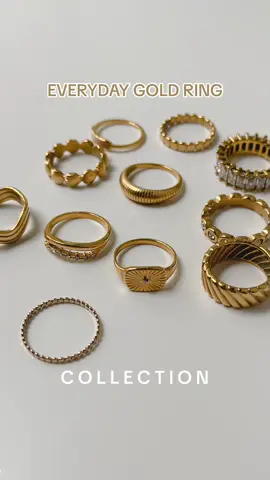 Rings you can wear everyday + they are tarnish free 🤩 create the perfect ring stack with our gold filled and gold plated stainless steel collection of rings! #daintyjewlery #summerjewelry #waterproofrings #jewelrytryonhaul #goldjewelryaesthetic 