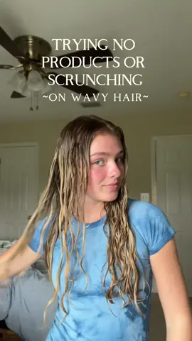 the frizz is crazy #cleangirlaesthetic #wavyhair #wavy #noproducts #noscrunching #curlyhair #wavyhairroutine #wavyhairtutorial #NotYourMothers #naturalhair #wavycurlyhair 