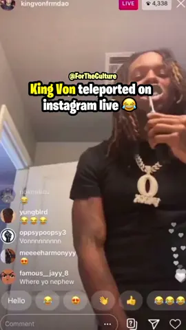 King Von teleported on IG live 😱💀 #kingvon #iglive #instagramlive #teleport #rap #hiphop #music #funny #funnyvideo #funnyvideos #meme #foryou #foryoupage #foryourpage #parati #fyp #fypシ #viral
