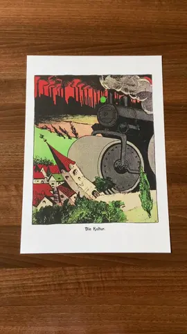 Austrian illustration published on the cover of Die Muskete magazine (28 October 1909) criticising rapid industrialisation. Artist: Fritz Schönpflug. #history #austria #art #historical #industrialrevolution 