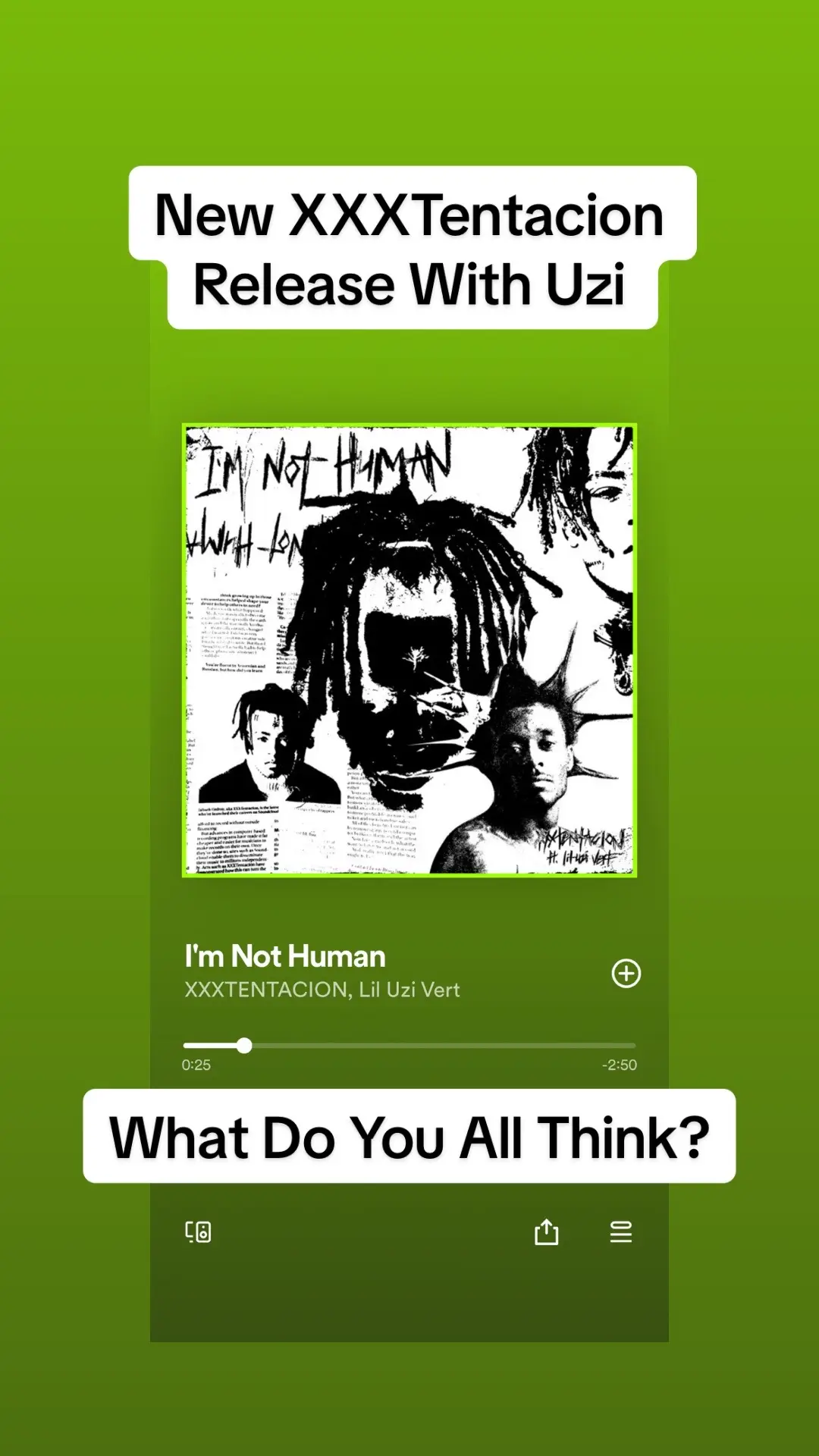 XXXTentacion with another posthumous release today with the song ‘I’m Not Human’. Thoughts? #rap #xxxtentacion #hiphop 