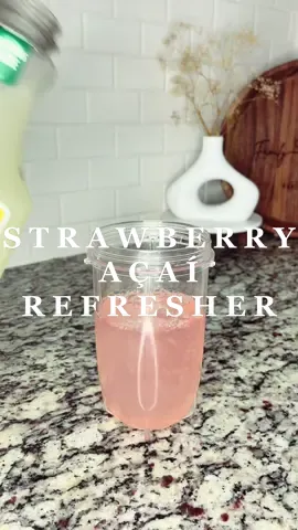 another at home starbucks drink~ strawberry açaí with lemonade 🍋🍓  #fyp #foryou #starbucksdrink #athomedrink #starbucks #strawberryacairefresher #viral 