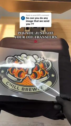 Replying to @pcarr249  we turn your art or logo into a DTF transfer that you can then press on ANY fabric♨️ #dtf #dtftransfer #directtofilmtransfers #dtfprinting #directtofilmprinting 