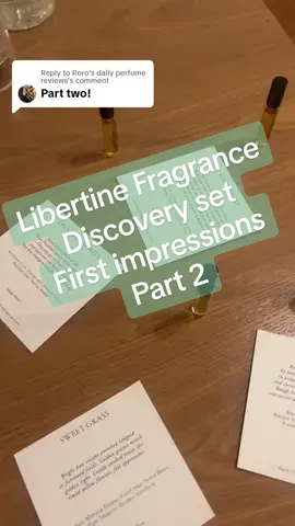 Replying to @Roro’s daily perfume reviews  part 2 of Libertine Fragrance @Libertine Fragrance discovery set: Gilded, Smoked Bloom, sex and Jasmine, Eros Fig #perfumetok #perfume #fragrancetok #perfumetiktok #fragrance 
