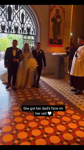 Love 🤍🤍🤍 She got her dads face on her veil! So sweet! : : : #beautifulbride #fatherdaughterlove #fyp #weddingtiktok #weddingsdiary #weddings #weddingdress #fypシ゚viral #goviraltiktok 