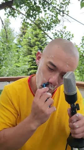 caillou shaves in Montana 👨🏼‍🦲🪠 #bitesizedbryan #ASMR  #bald #shave #anime #cosplay #fypシ 
