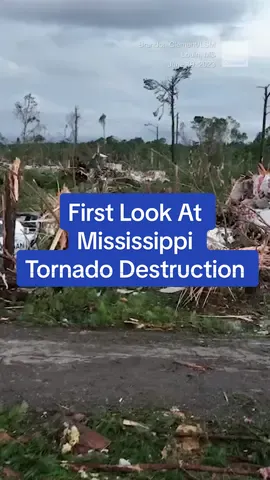 This is the first look at severe damage after a tornado struck Louin, Mississippi.  #TheWeatherChannel #fyp #WeatherChannel #Mississippi #tornado #naturaldisaster #storm 