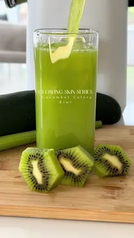 Glowing Skin Series ! #cucumberjuice #celeryjuice #kiwijuice #skincare #juicing #fyp 