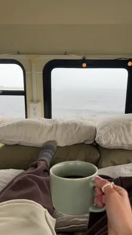 Make coffee with me off-grid.  🌨️🌊🕯️🌲 #camping #vanlife #slowmoments 