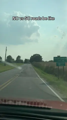 Crossing the NC/SC border feels like falling off a cliff. Home sweet home #nc #sc #northcarolina #southcarolina #scroads #ncroads #southcarolinaroads #potholes #southern #southernroads 