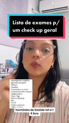 Essa é a lista de exames que eu peço pros meus pacientes para um checkup geral! #nutricionista #marketingdigital #nutricao #consultorio #nutri10mil #nutrideconsultorio 