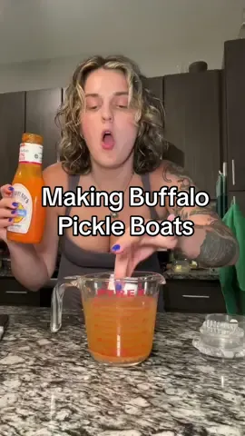 Almost time to taste these bad boys 😋 #pickles #pickletok #buffalosauce #izeatz 