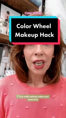 Using this #colorwheelmakeup hack will help make your eyes really pop, by using #colortheory for a more dramatic effect #colorwheelchallenge #makeupover40 #makeupover50 