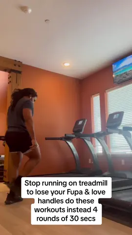 Hey stop running on treadmill to lose your love handles and Fupa try these workouts instead 💪🏾💪🏾 Tag / Share / Save  Perform each workout 4 rounds of 30 secs  Make sure you are eating right  Click link in bio if you need help with fitness goals  #weightlossjourney #lovehandlesworkout #cardiotraining #fitnessentrepreneur #gymshark #athlete #lovehandlesworkout #lovehandles #bellyfat #weightlosstransformation #absworkout #snatchedwaist #muffintop #bodyexpert #looseinches #trainyourwaist 