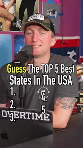 The TOP 5 BEST STATES in the USA! Can You Guess Them? #fyp #top5 #states #usa #guessinggame 