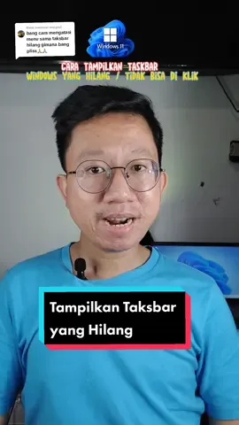 Membalas @oral.gaul Ini dia caranya tampilkan taskbar di os windows #kelastekno #serunyabelajar #semuabisaditiktok #tiktokimpact #windows11 #windows11tips #windowstips #tipsandtricks 